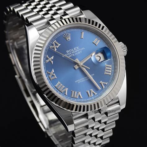 rolex datejust 41 blue roman numerals|2022 Rolex Datejust 41mm.